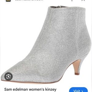 Sam Edelman Women's Glittering Silver Heeled Boots